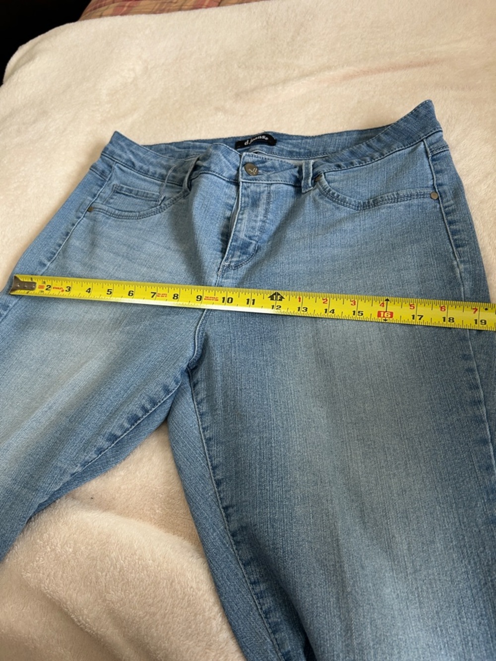 d. jeans Medium Blue Skinny Jeans with Embroidered Ankles - Picture 5 of 6
